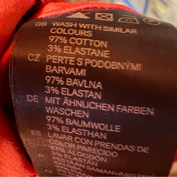 H&M Orange Shirt Dress Belted Short Sleeve Pockets Size 8 NWOT Summer - Picture 5 of 6